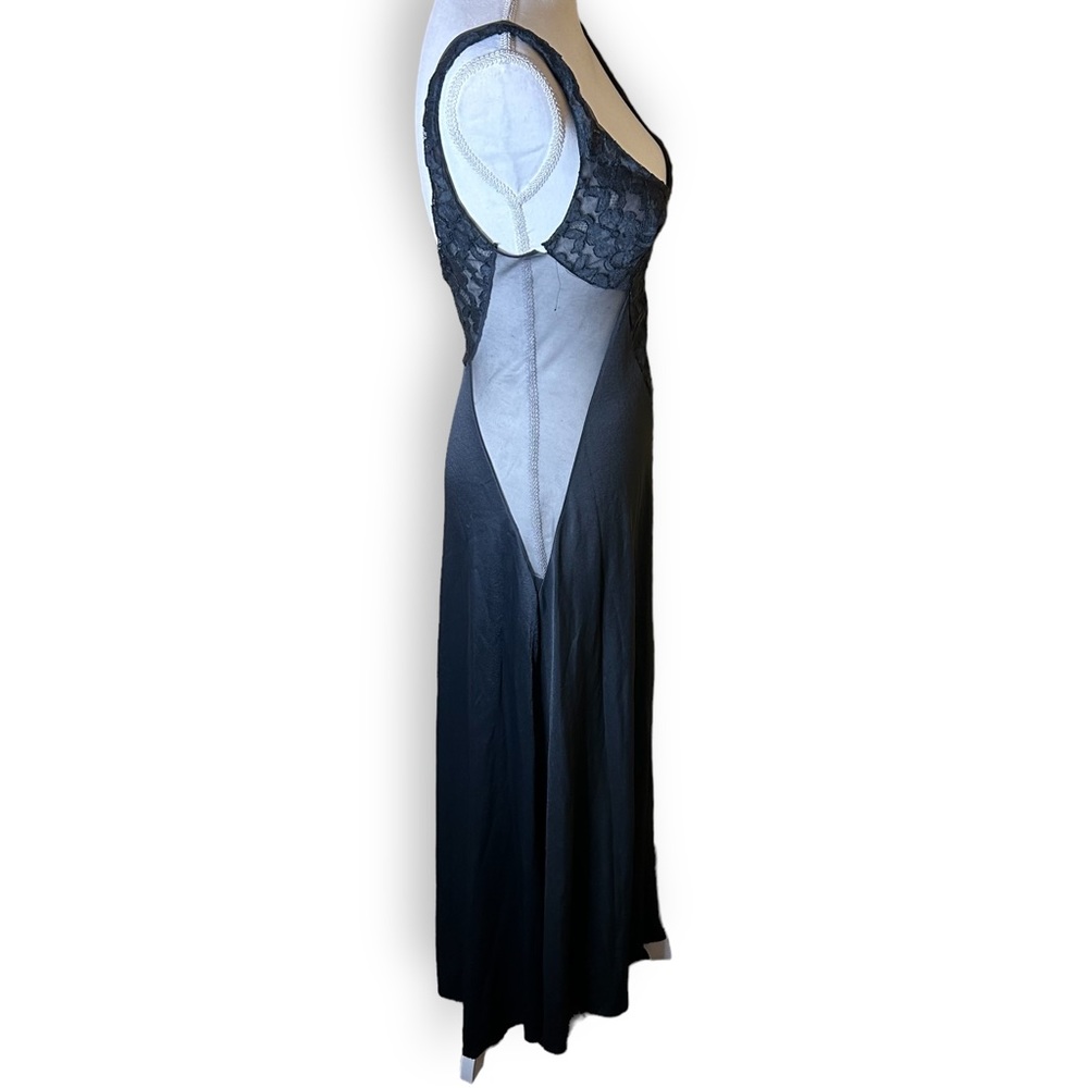 Vintage Black Blanche by Ralph Montenero Lace Mesh Maxi Long Slip Dress Size XS - Picture 6 of 12